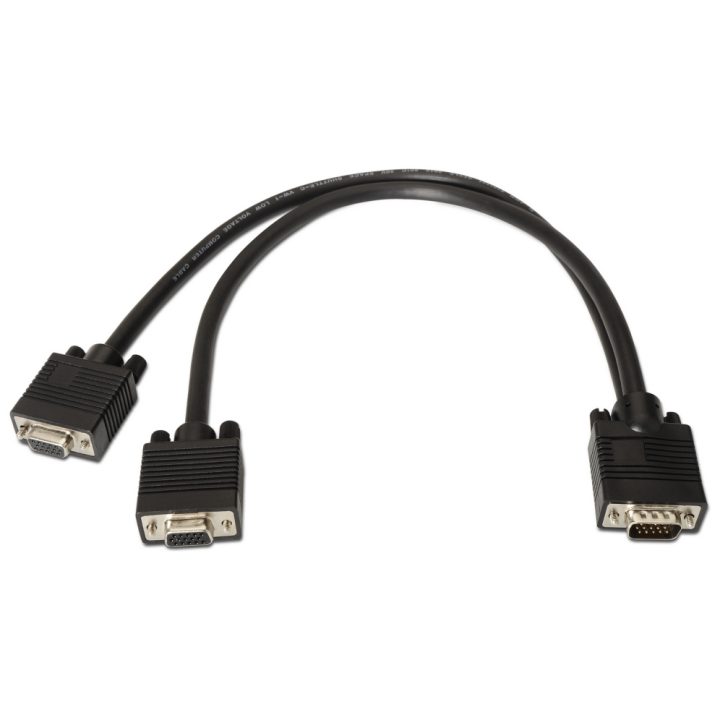 AISENS A113-0081 cable VGA 0,45 m VGA (D-Sub) 2 x VGA (D-Sub) Negro