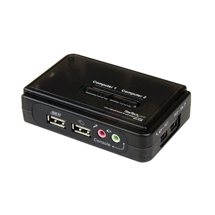 StarTech.com All-in-One 2-Port KVM Switch Kit - USB - VGA Audio and…