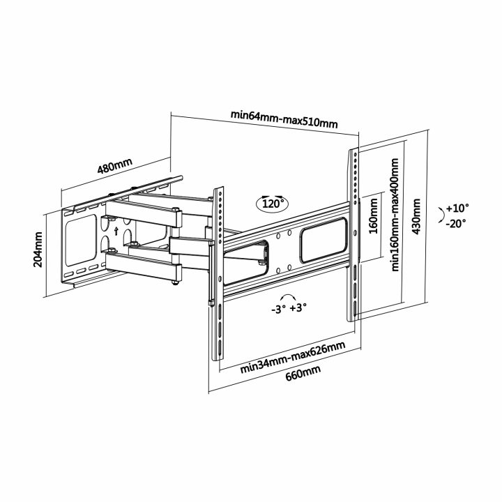 AISENS WT70TSLE-027 TV Mount 70" Black