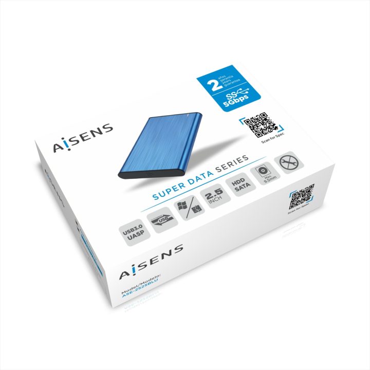AISENS Caixa Externa 2,5" ASE-2525BLU 9.5mm SATA a USB 3.0/USB3.1…