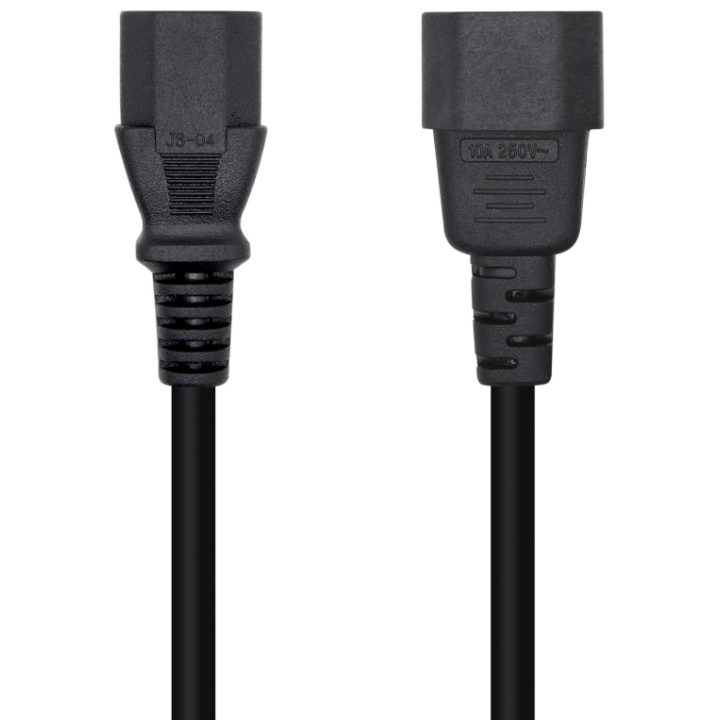 AISENS Cable Alimentación CPU, C13/H-C14/M, Negro, 3.0m