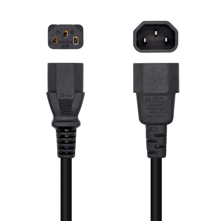 AISENS CPU Power Cable, C13/H-C14/M, Black, 3.0m