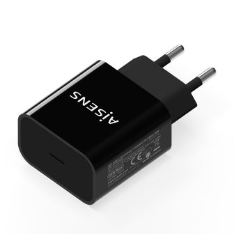 AISENS USB-C PD3.0 Charger 1 Port 1x USB-C 20 W, Black