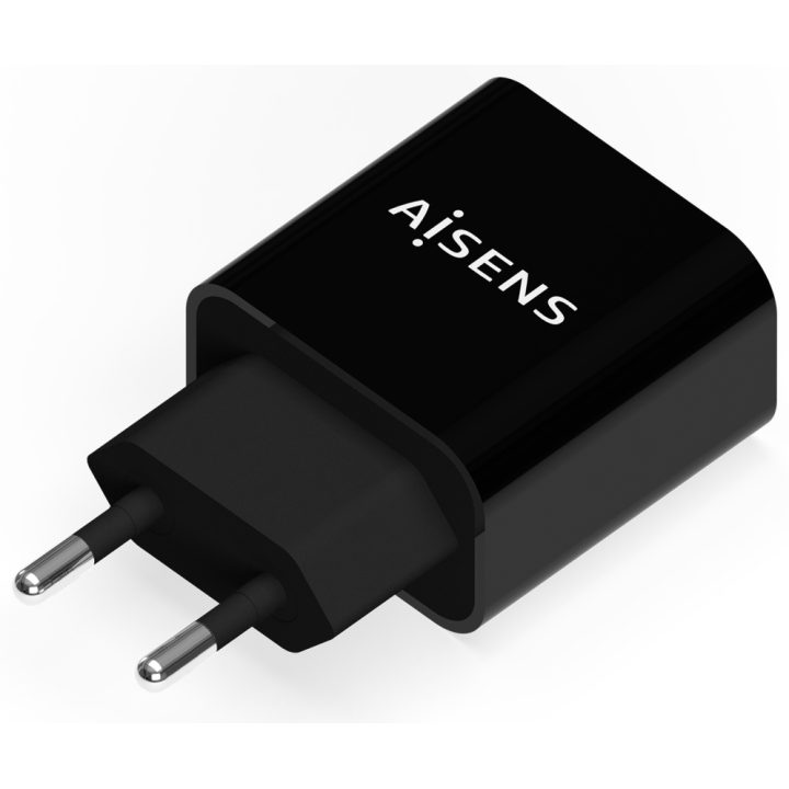 AISENS Cargador USB-C PD3.0 1 Puerto 1x USB-C 20 W, Negro