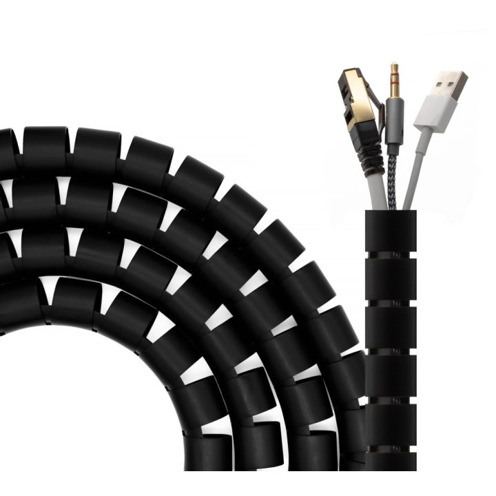 AISENS Spiral Cable Organizer 25mm, Black, 2.0 m