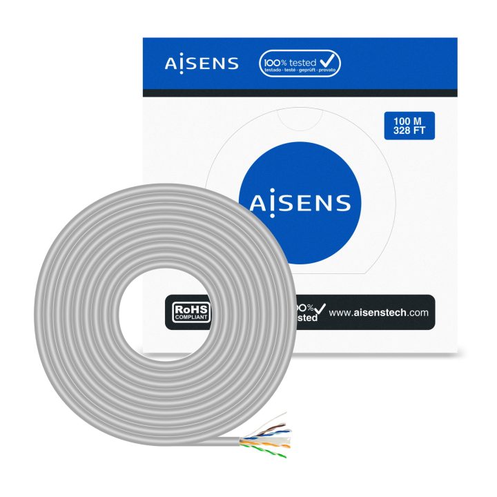 AISENS Cable de Red RJ45 Cat.6 UTP Rigido AWG23 CCA (aleacion), Gris…