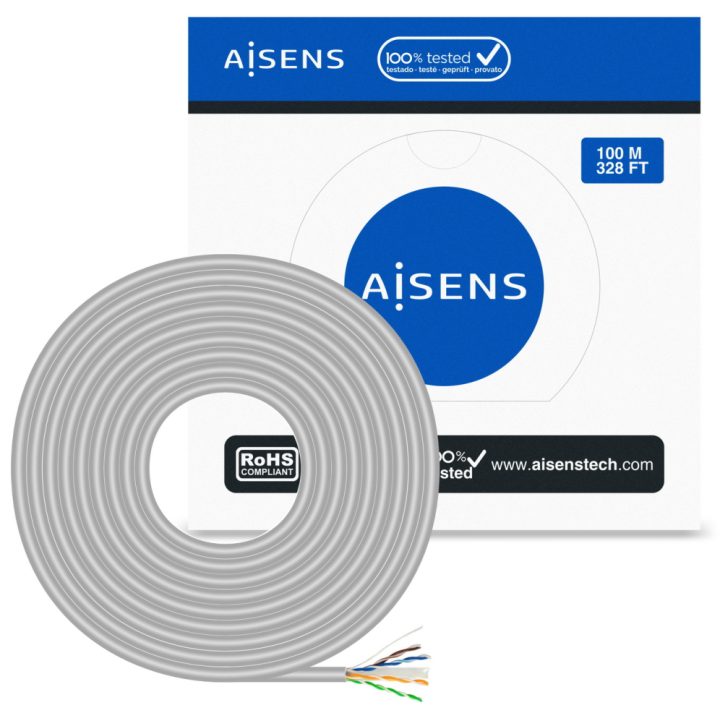 AISENS Cable de Red RJ45 Cat.6 UTP Rigido AWG23 CCA (aleacion), Gris…