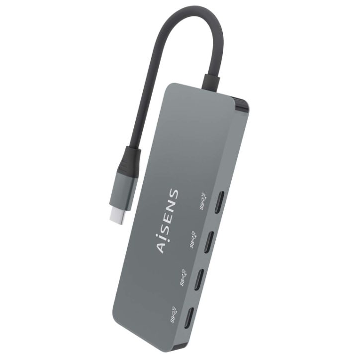 AISENS USB 3.2 Gen2 10G USB-C Hub, USB-C/M-4xUSB-C/H, Gray, 15cm
