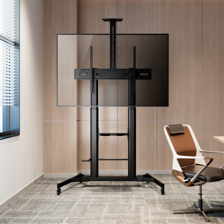 AISENS Soporte de Suelo ECO con Ruedas y Manivela, Bandeja para DVD y…