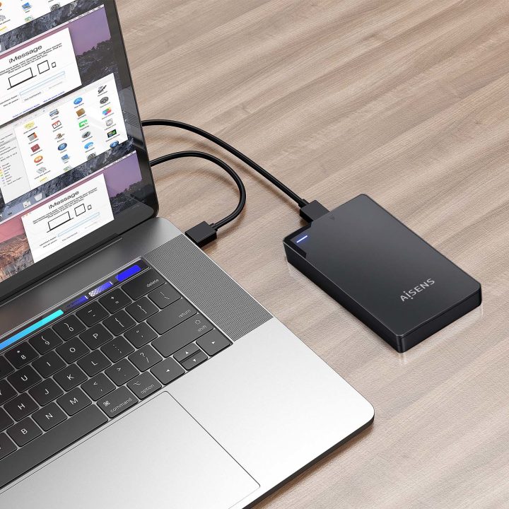 AISENS Caixa Externa 2,5″ 9.5mm SATA a USB 3.0/USB3.1 Gen1, Preta