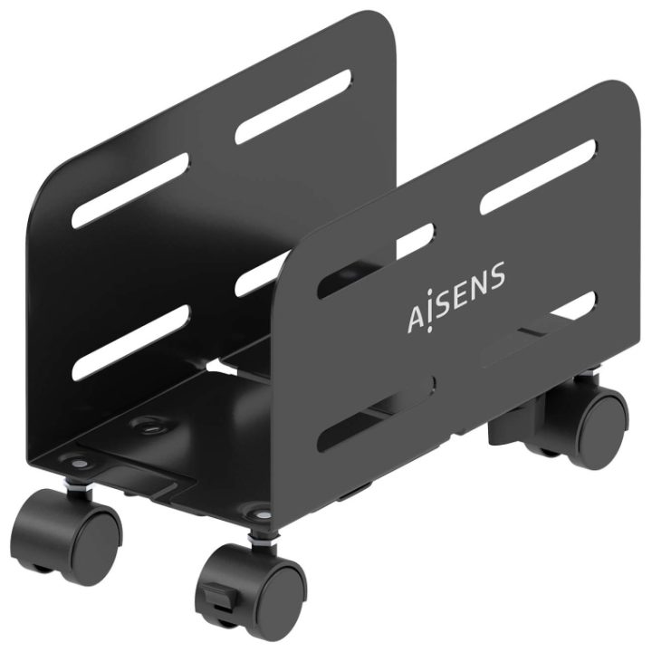AISENS Adjustable Metal Floor CPU Stand, Black