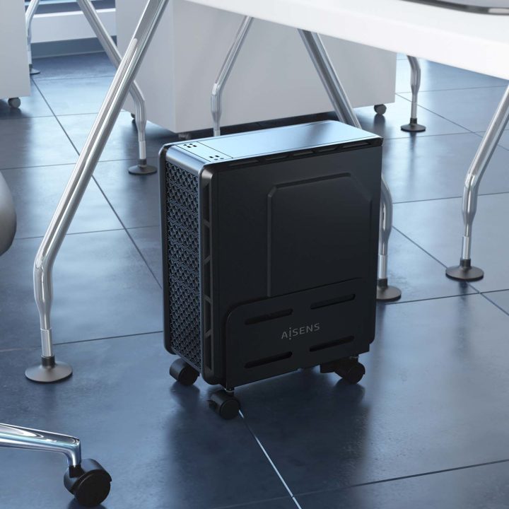 Suporte Metálico Ajustável de Chão para CPU AISENS, Preto