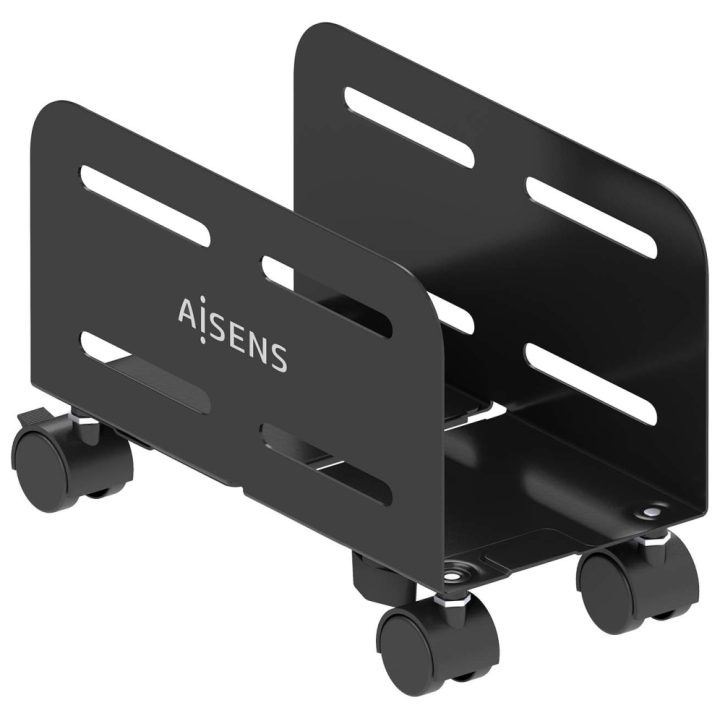 AISENS Adjustable Metal Floor CPU Stand, Black