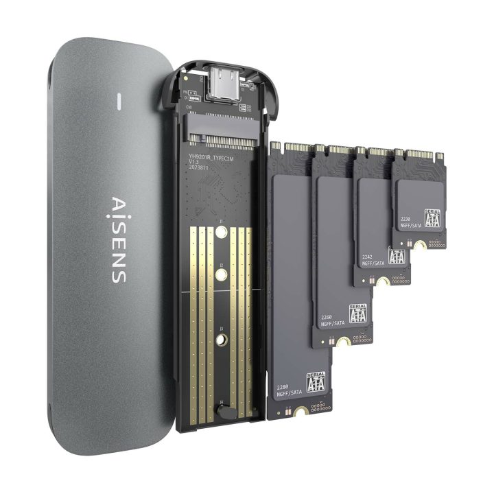 AISENS Caixa Externa M.2 (NGFF) ASM2-006GRY SATA para USB3.1 Gen1…