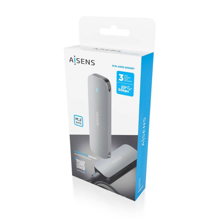 AISENS Caixa Externa M.2 (NGFF) ASM2-006GRY SATA para USB3.1 Gen1…