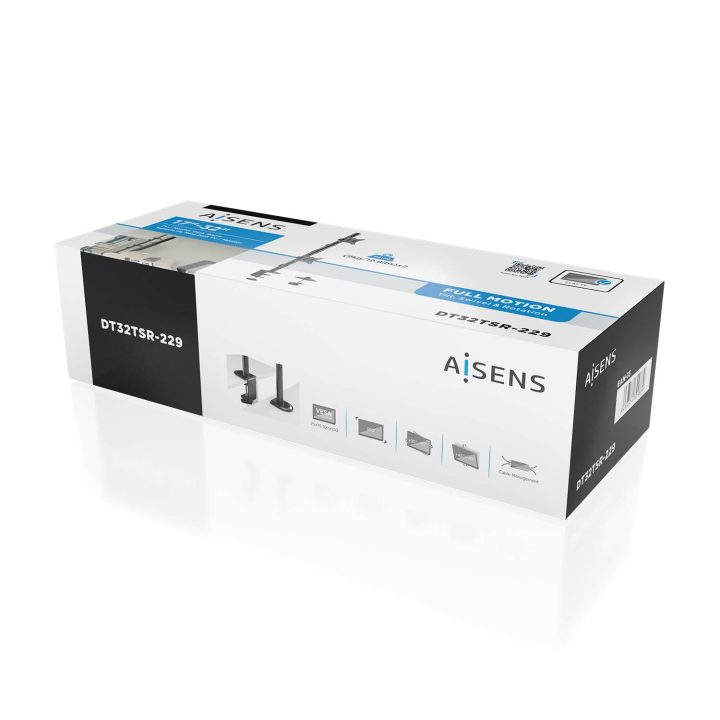 AISENS Suporte de secretária eco rotativo e inclinável para 2…