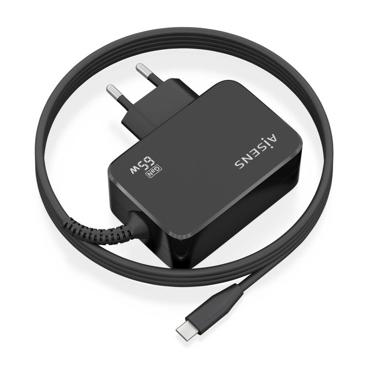 AISENS GaN 65W PD3.0 Charger 1xUSB-C 1.8m, Black