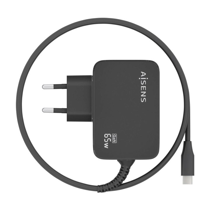 AISENS GaN 65W PD3.0 Charger 1xUSB-C 1.8m, Black