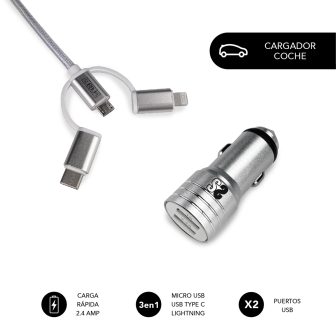 Carregador de carro Subblim 12W USB tipo A (SUB-CHG-4CC001)