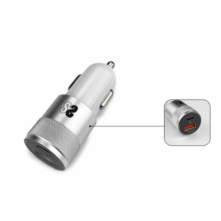 Subblim Dual Car Charger PD20W+qc3.0+c to c/Lightning s…