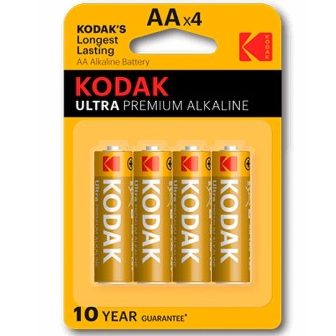 Kodak Ultra Alkaline AA LR6 Batteries - 4-Pack Blister