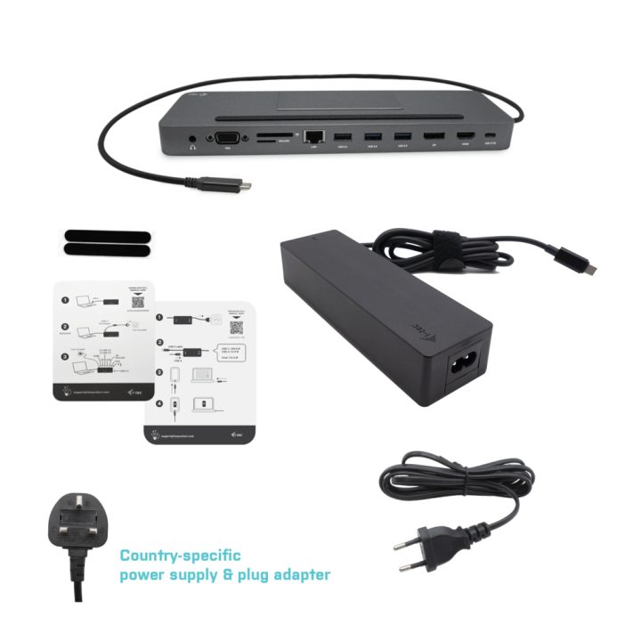 i-tec Metal SB-C Ergonomic 4K 3x Display Docking Station with Power…