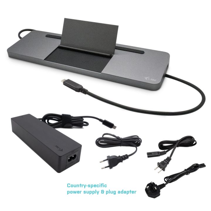 i-tec Metal SB-C Ergonomic 4K 3x Display Docking Station with Power…