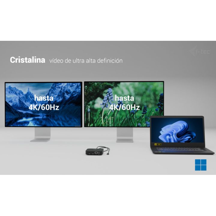 Estação de ancoragem i-tec USB-C com duplo HDMI e Power Delivery 100 W