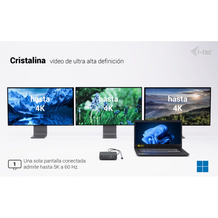 i-tec USB-C DP Dual HDMI Docking Station with Power Delivery 100 W +…
