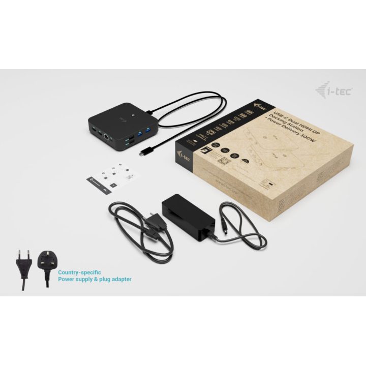 i-tec USB-C DP Dual HDMI Docking Station with Power Delivery 100 W +…