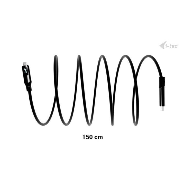Cabo i-tec Thunderbolt 4/USB4 Class Pro 240W com LCD (40 Gbps, 150 cm)