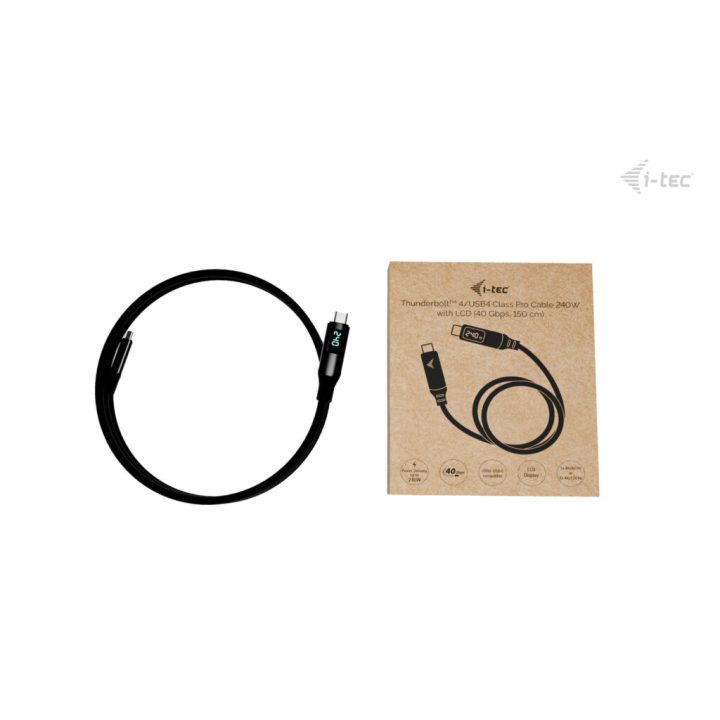 i-tec Thunderbolt 4/USB4 Class Pro Cable 240W with LCD (40 Gbps, 150…