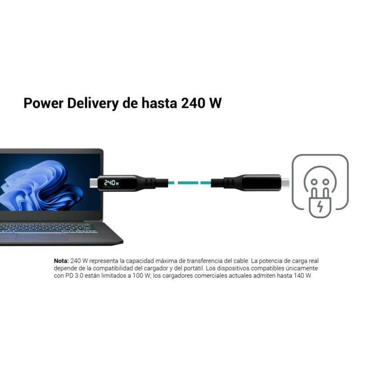 i-tec Thunderbolt 4/USB4 Class Pro Cable 240W with LCD (40 Gbps, 150…