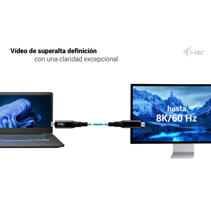 i-tec Thunderbolt 4/USB4 Class Pro Cable 240W with LCD (40 Gbps, 150…