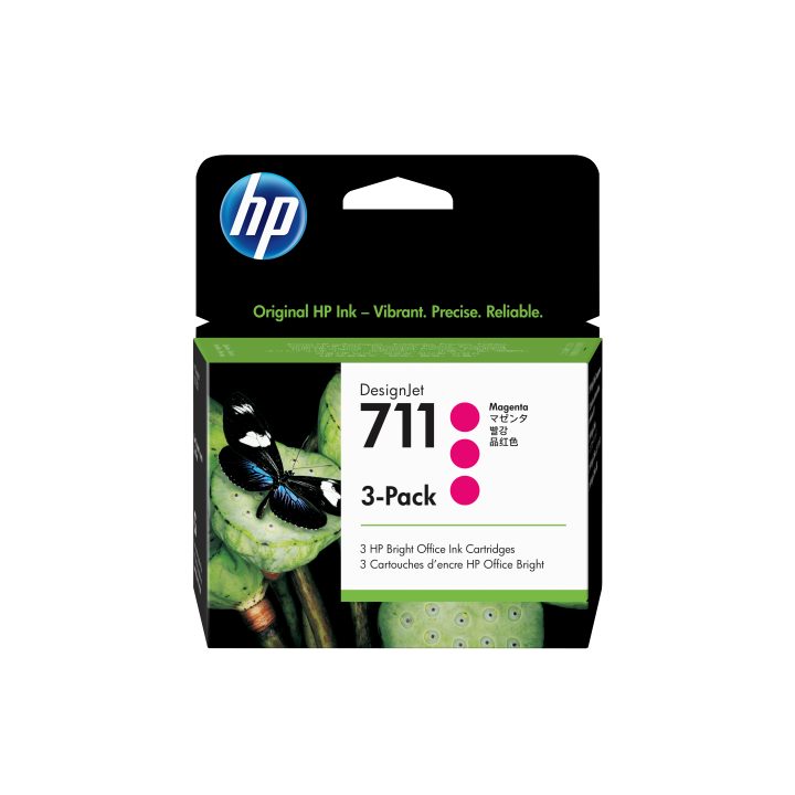 HP Pack de poupança de 3 cartuchos de tinta DesignJet 711 magenta de…