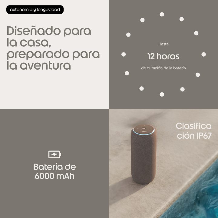 Motorola moto sound flow Portable Mono Speaker Taupe Gray 30 W