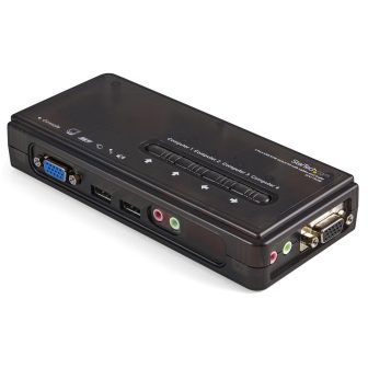 StarTech.com 4-Port VGA USB 2.0 KVM Switch Kit with Cables and Audio