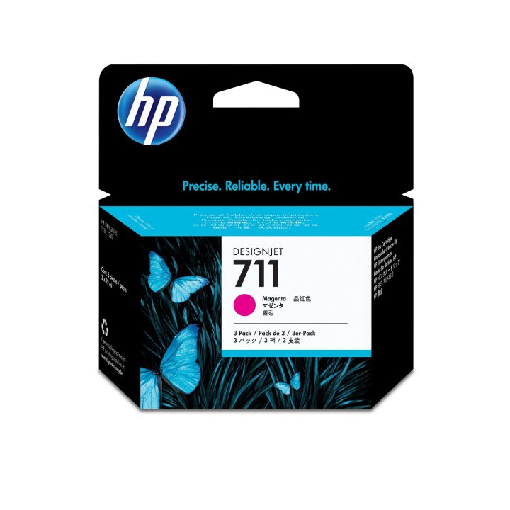 HP Pack de poupança de 3 cartuchos de tinta DesignJet 711 magenta de…