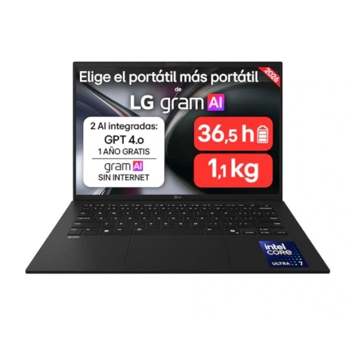 LG Gram Intel Core Ultra 7 355 32 GB 512 GB SSD 14" FreeDOS Preto