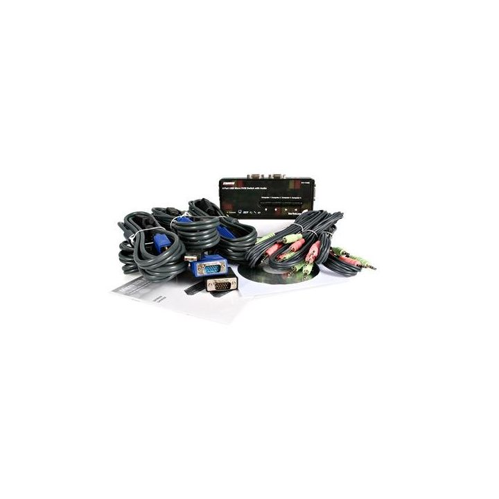 StarTech.com Conjunto de Comutador KVM 4 Portas Vídeo VGA USB 2.0 com…