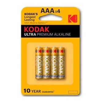 Kodak Ultra Alkaline AAA LR3 Batteries - 4-Pack Blister