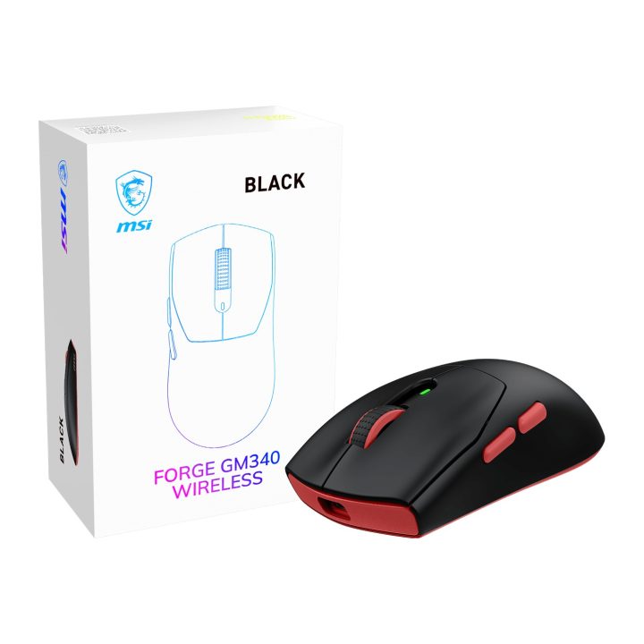 MSI Forge GM340 Wireless Black Ambidextrous Gaming Mouse RF Wireless…