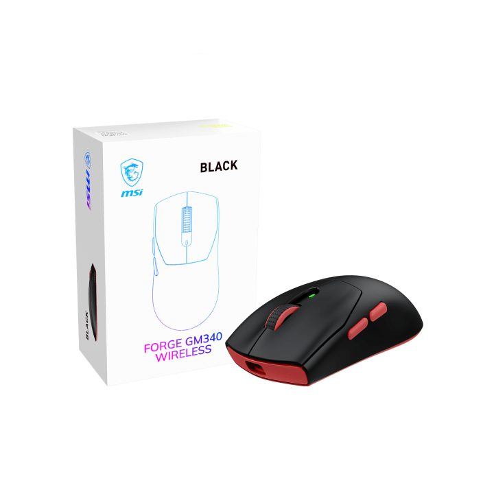 MSI Forge GM340 Wireless Black Ambidextrous Gaming Mouse RF Wireless…