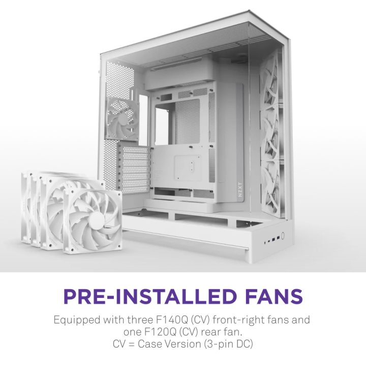 Caja NZXT h9 flow (2025) dual-chamber mid-tower case - all white…