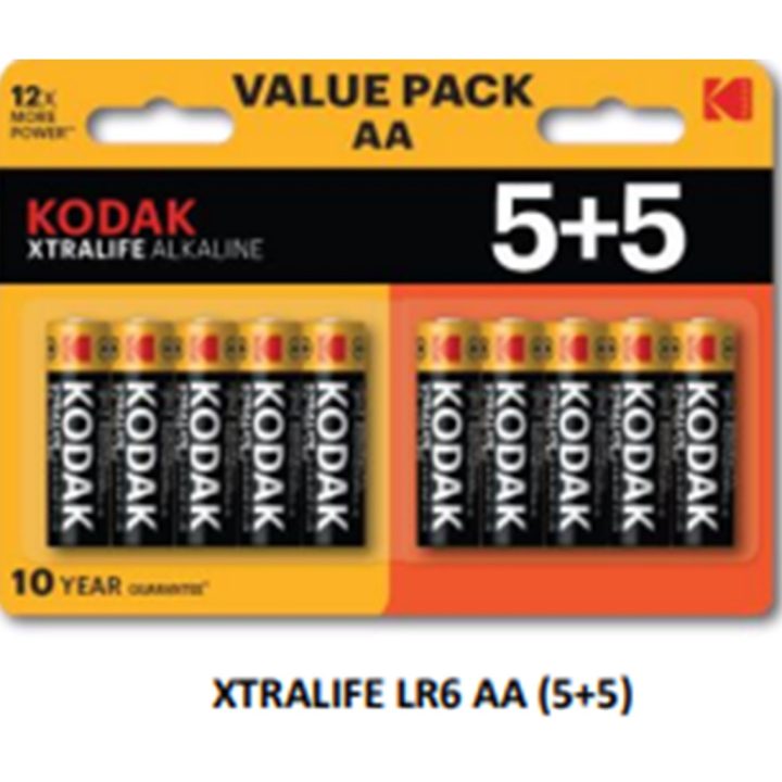 Blister pilhas alcalinas Kodak Xtralife AA LR6 - blister 5+5…