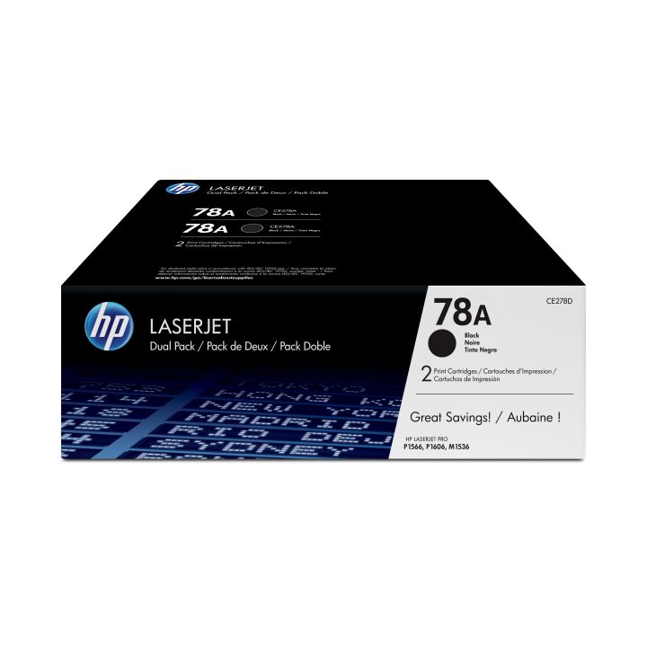 HP Value Pack of 2 Original HP 78A Black LaserJet Toner Cartridges