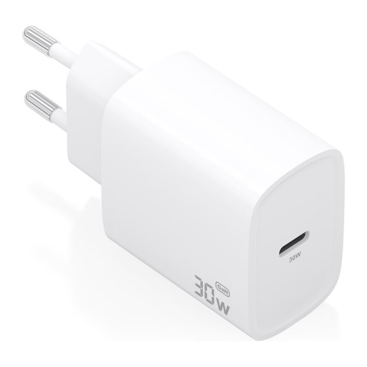 AISENS Cargador GaN 30W, 1xUSB-C PD3.0, Blanco