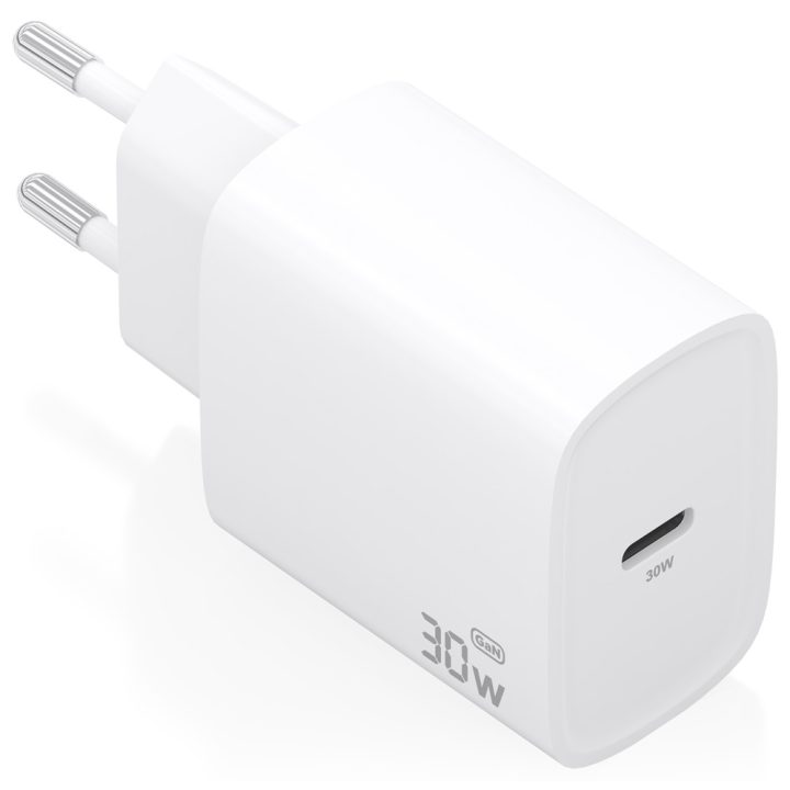 AISENS Carregador GaN 30W, 1xUSB-C PD3.0, Branco