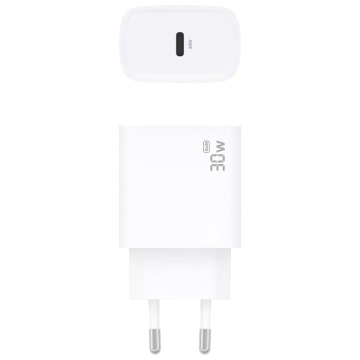 AISENS GaN Charger 30W, 1xUSB-C PD3.0, White