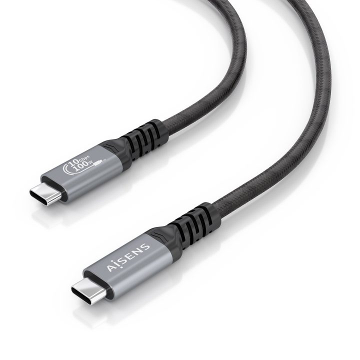 AISENS USB 3.2 Gen2 Aluminum Cable 10Gbps 8K@30Hz 5A 100W E-Mark…
